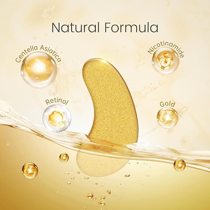 30 Pairs 24K Gold Under Eye Patches Face Masks Dark Circles Puffy Eye Bags Collagen Skincare Spa Trip Eye Mask Gift