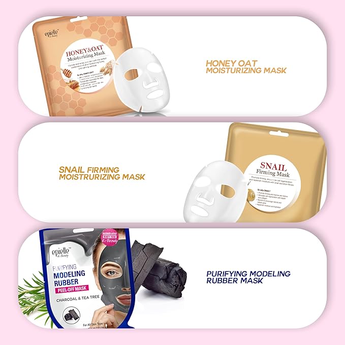 Epielle Best of K-Beauty Kit, 6 Home Spa Essentials, At-Home Spa Kit for Radiant Skin, Self Care Gifts for Women, Korean Skin Care Set, Stocking Stuffers (Pack of 2)
