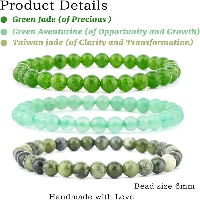 NCB 2.3-Piece 4mm Natural Crystal Gemstone Stretch Bracelets – Handmade Reiki Energy Healing Jewelry for Meditation,Yoga, Unisex