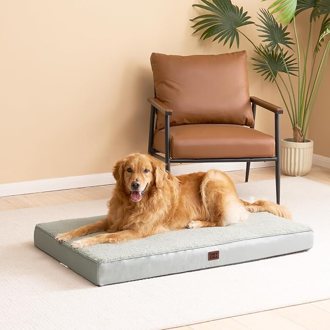 EHEYCIGA Orthopedic Dog Bed Extra Large with Removable Washable Cover, 50IN | Egg Crate Foam Support, Durable Oxford fabric, Non-Slip Bottom, Machine Washable, Soft Waterproof Plush Pet Bed Mat For Crate