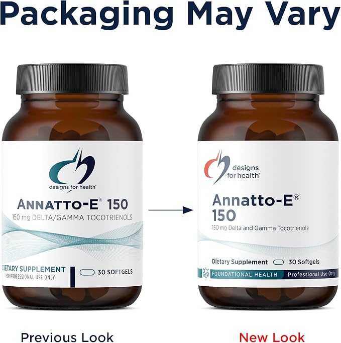 Designs for Health Annatto-E 150mg Tocotrienols - DeltaGold Vitamin E Complex Supplement with Delta + Gamma Tocotrienols - Cardiovascular, Healthy Aging + Antioxidant Support - Non-GMO (30 Softgels)