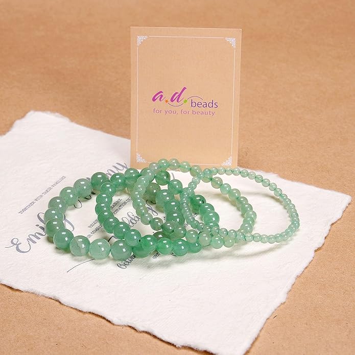 AD Beads Handmade Gemstone Stretch Elastic Bracelet Crystal Healing Reiki Nature's Beauty and Spiritual Essence Unisex