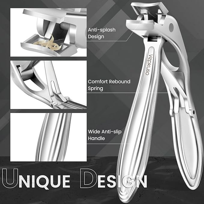 Vepkuso Nail Clippers&Toenail Clippers for Thick Nails for Seniors | Toe Nail Clippers Set for Ingrown Nails for Men | Manicure Kit &Nail Cutter for Women, Gift Idea