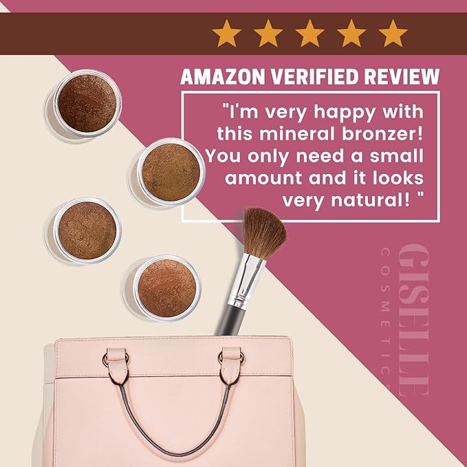 Selfish Bronzer: Organic Makeup Palette with Eyeshadow, Highlighter, Face Powder, Contour, Travel Size - Glow, Gold Digger, Dark Bronzer, Loose Powder