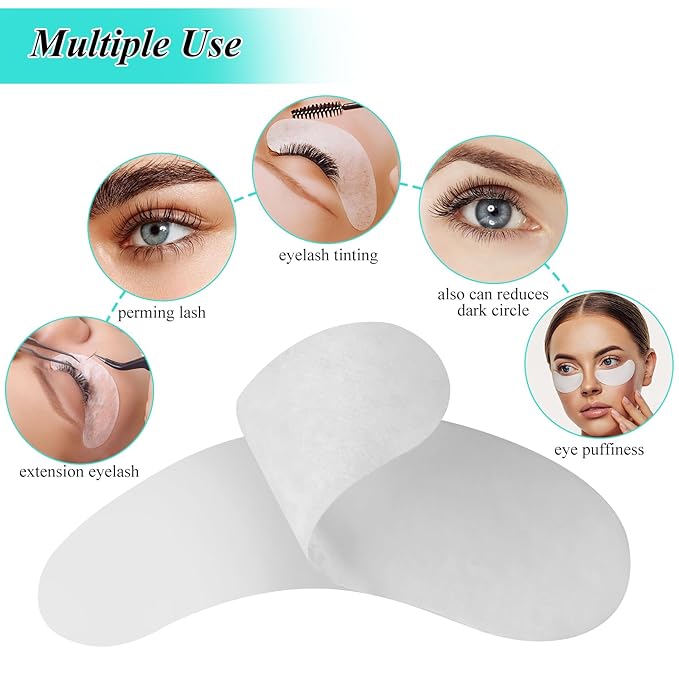 fenshine 100 Pairs Eyelash Extension Eye Pads Lint Free Hydrogel Eye Patches Professional for Lash Extensions Supplies