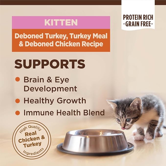 Wellness CORE Kitten Dry Cat Food, Natural, Grain Free Kibble, Turkey Meal and Chicken Recipe, 5 lb Bag