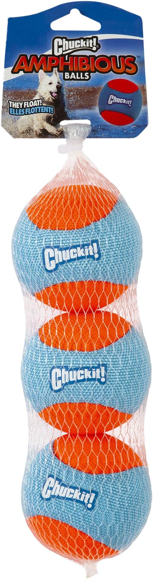 Chuckit! Amphibious Fetch Balls, Set of 3, Medium (Pack of 12)
