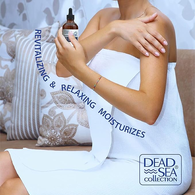 Dead Sea Collection Body Oil for Dry Skin - Collagen & Vitamin E - Moisturizing & Nourishing, Anti-Aging & Skin Elasticity Support for Face (4 Fl. Oz Each)