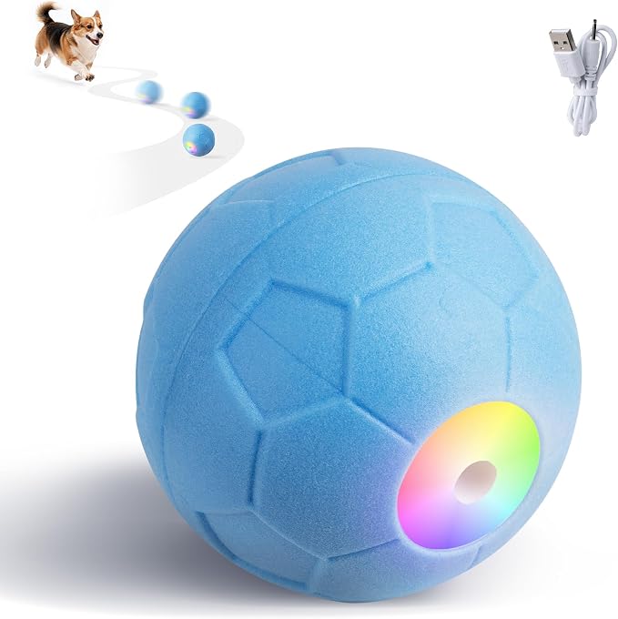 Pet Prime Interactive Dog Ball,Automatic Rolling Ball for Small,Medium & Large Dogs,Touch Activated Self Moving Toy with LED Lights, Upgraded ETPU Material,IP65 Waterproof for Indoor/Outdoor Play