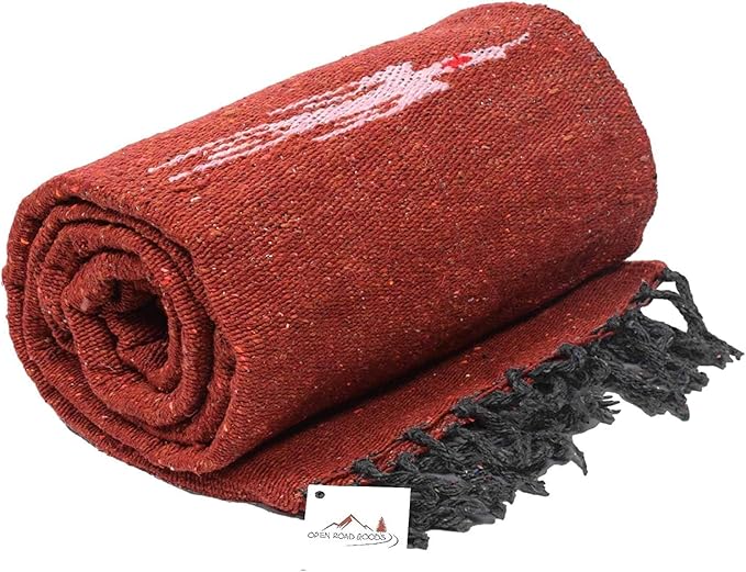 Open Road Goods Mexican Thunderbird Yoga Blanket, Handwoven Throw for Yoga, Meditation, and Home Décor – Versatile Blanket for Beach, Picnic, Camping, or Outdoor Use