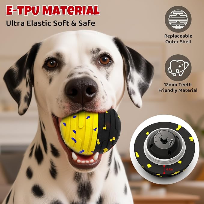 Interactive Dog Toy Ball with Remote Control (Yellow)