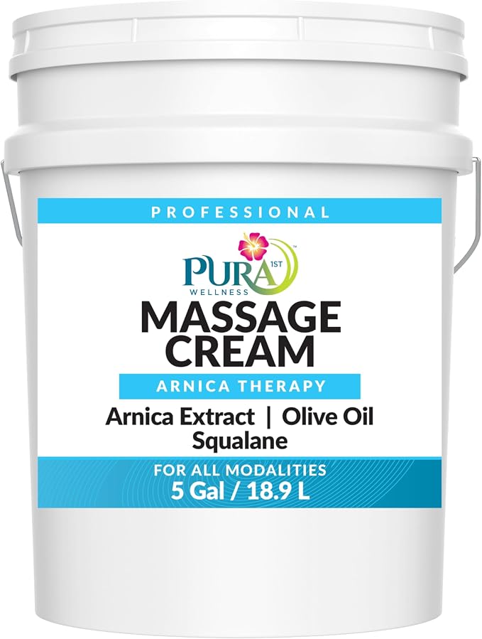 Arnica Therapy 5 Gallon Massage Cream, Arnica Extract, Professional, Massage Therapy, Deep Tissue, Unscented, Hypoallergenic, Natural Ingredients, Skin Hydrating, Moisturizing, for Bruising