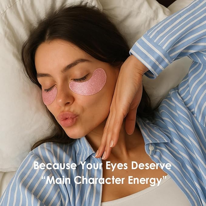 Sweet Dreams Collagen Glow Rose Gold Eye Masks - Korean Under Eye Patches Puffy Eyes, Dark Circles & Wrinkles | Collagen, Niacinamide, Hyaluronic Acid & Peptides | Hydrating Eye Treatment & BeautyCare