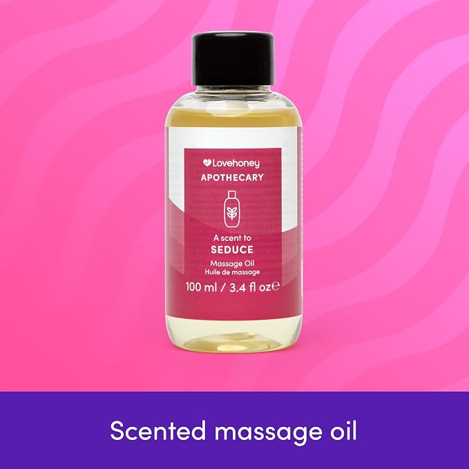 Lovehoney Apothecary Seduce Massage Oil 100ml - Sensual Massage Gel for Couples - Relaxing Body Massage Oil with Vanilla, Jasmine & Amber Notes - Vegan Friendly