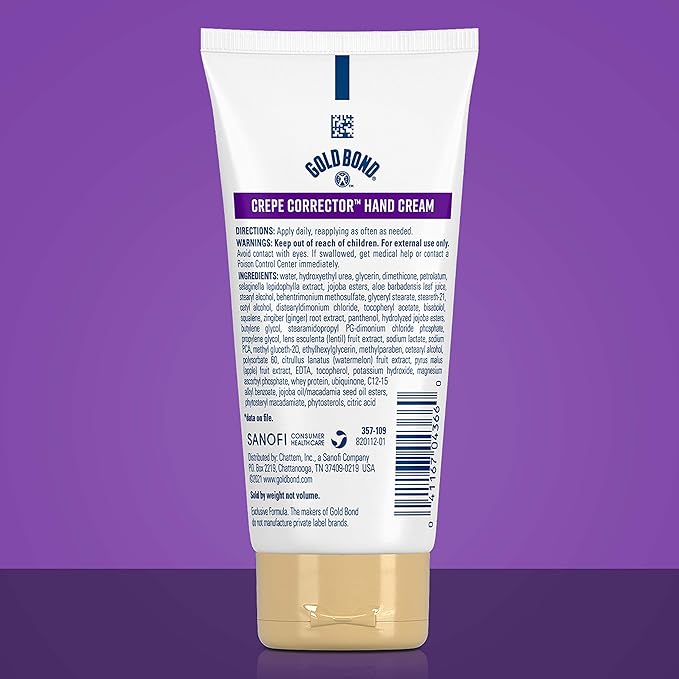 Gold Bond Age Renew 14 oz Crepe Corrector Body Lotion & 3 oz Hand Cream Bundle, Replenishing & Smoothing Formulas