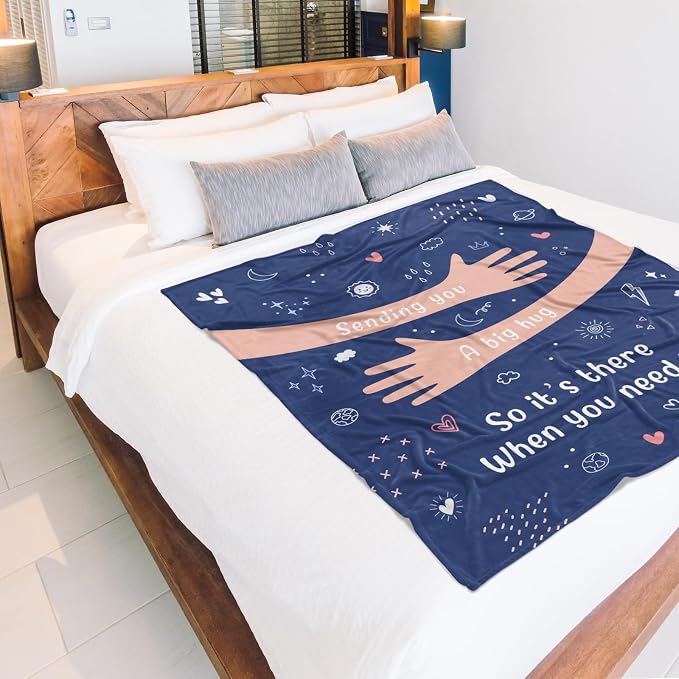 Get Well Gifts for Women Men, Hug/Healing Blanket | Thinking of You/Cancer Care/Sympathy/After Surgery Gifts for Friends, Sister, Coworkers, Soft Throw Blankets 60'' x 80''