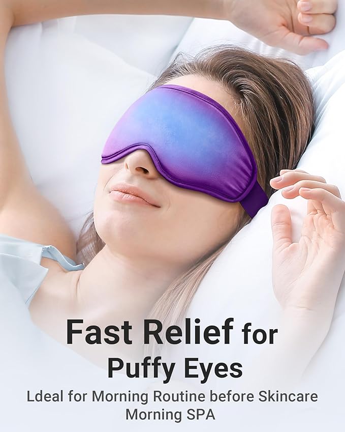Cooling Eye Mask for Puffy Eyes: Fsa Eligible Items Hsa, Ice Eye Pack for Migraine After Surgery Relief - Reuable Cold Compress for Headache Puffiness - Comfortable Perfect Fit Gel Sleep Mask