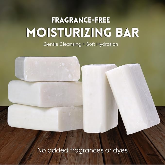 Amish Farms NatureClean Fragrance Free Bar Soap 5 oz Bars (5 Pack) with Bentonite Clay, Coconut Oil and Shea Butter, for Women, Men, Moisturizing for Sensitive Skin, Body, Face, Hand, Made in the USA