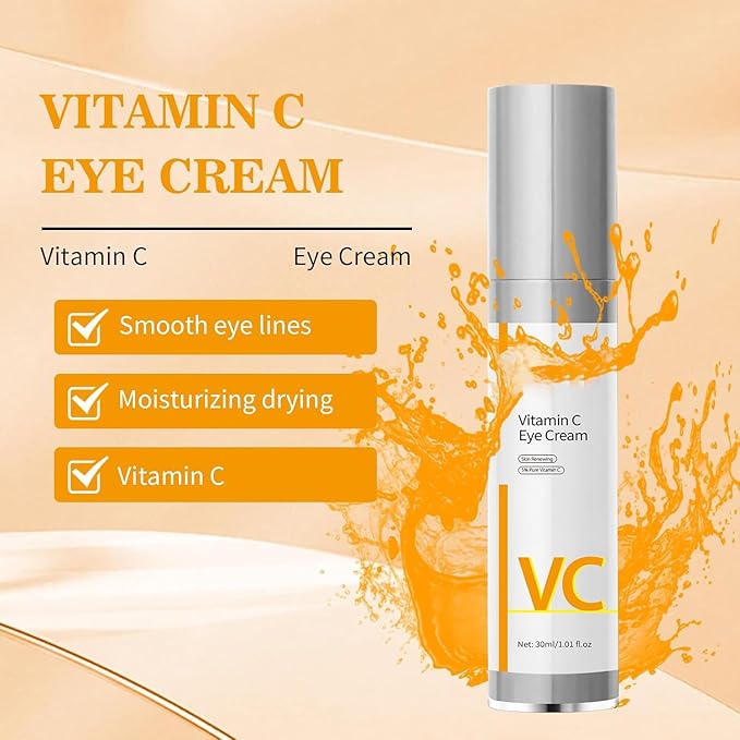 Vitamin C Eye Cream Puffiness Remover Serum Anti-aging & Moisturising Eye Bags Treatment for Men and Women