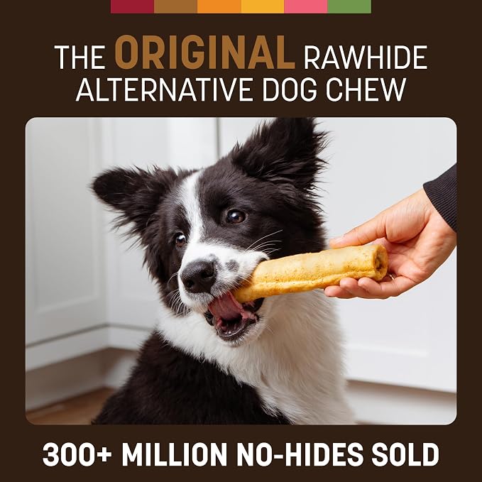 Earth Animal No Hide Dog Chews - Rawhide Free Medium Rolls 3 Count Venison | Medium Venison Flavored Natural Rawhide Free Long Lasting Dog Chews - Treats for Medium Dogs and Aggressive Chewers