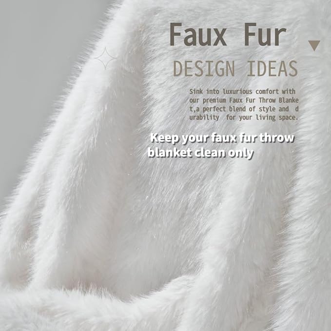 Luxury Fluffy Faux Fur Throw Blanket,Thick Fluffy Silky Fuzzy Cozy Blanket,Plush Blankets for Couch, Sofa, Chair, Bed-Snow Leopard,50x60 Inches