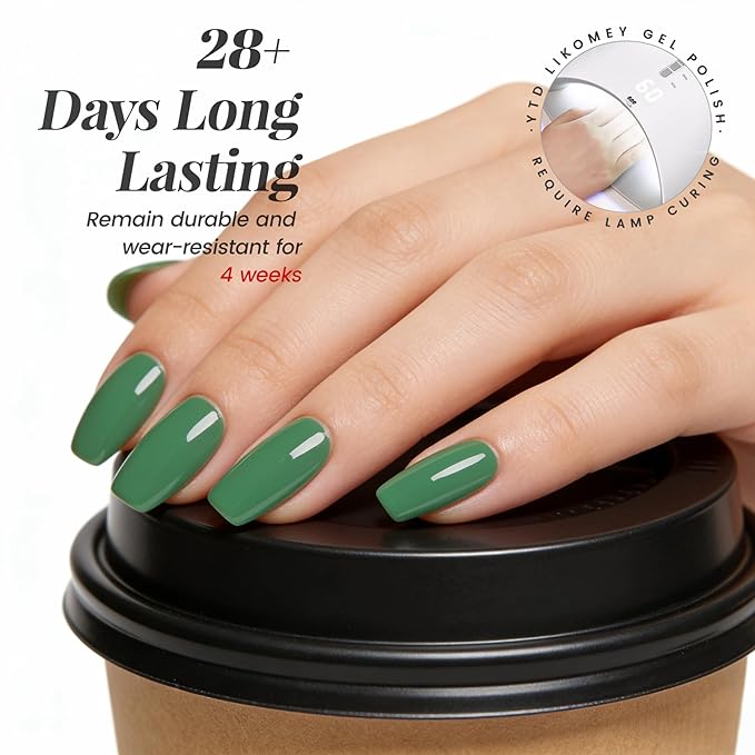 YTD Likomey Eucalyptus Green Gel Nail Polish,15ml Salon Home DIY Nail Art Manicure and Pedicure Fall Winter Soak Off UV Color Varnish,CS416