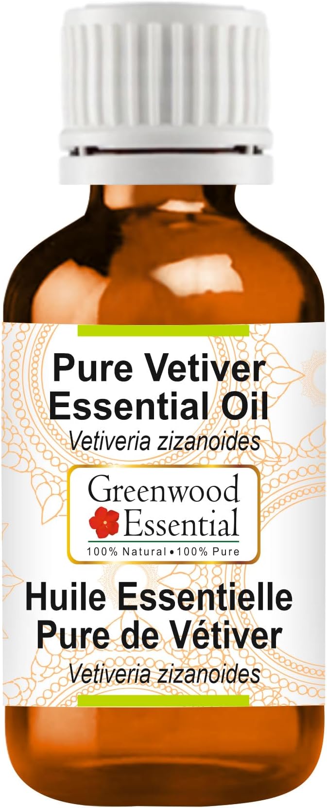 Greenwood Essential Vetiver Essential Oil (Vetiveria zizanoides) Pure | Non-Sticky | Non-Greasy | Lightweight | Men & Women | All Skin Types | Steam Distilled 30ml (1 oz)