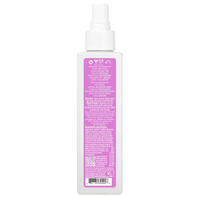 Pacifica Hair Perfume & Body Fragrance Spray Mist - Dream Moon with Vanilla, Almond & Spices – Alcohol-Free, Vegan & Cruelty-Free, 6.5 oz