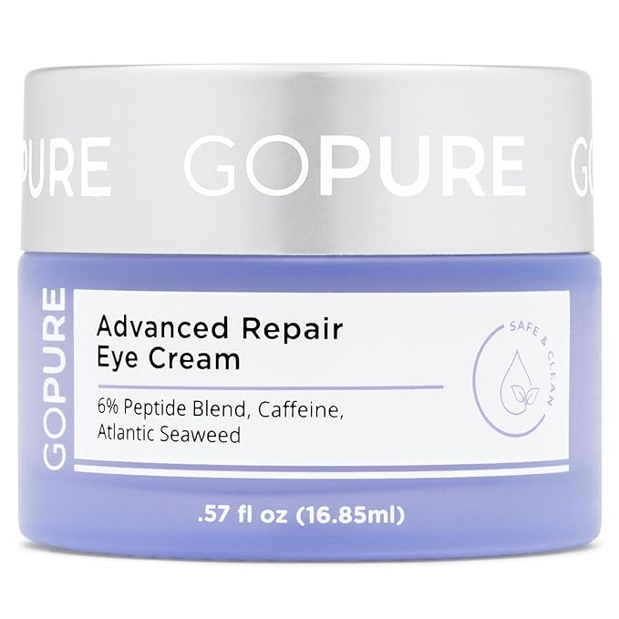 goPure Advanced Repair Eye Cream - Under Eye Cream for Puffiness, Bags, and Dark Circles, Visibly Improve the Look of Fine Lines, Wrinkles, and Crows Feet - 0.57 fl oz