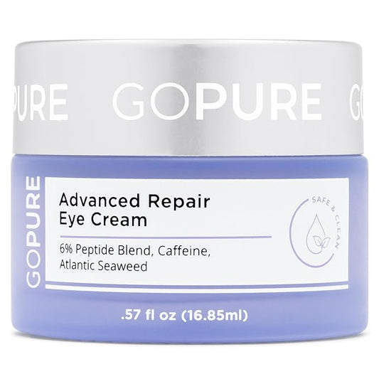 goPure Advanced Repair Eye Cream - Under Eye Cream for Puffiness, Bags, and Dark Circles, Visibly Improve the Look of Fine Lines, Wrinkles, and Crows Feet - 0.57 fl oz
