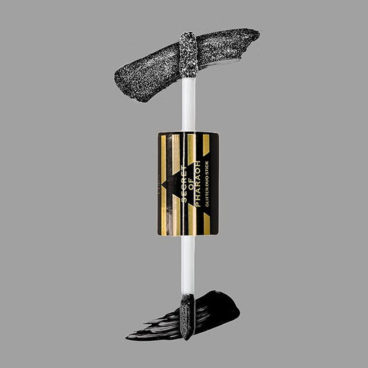 EBIN NEW YORK Secret of Pharaoh Glitter Duo Stick Black Goddess | Dual-Ended Primer & Glitter Face Makeup Stick | Creamy Long-Lasting Shimmer Finish | Vegan & Cruelty-Free