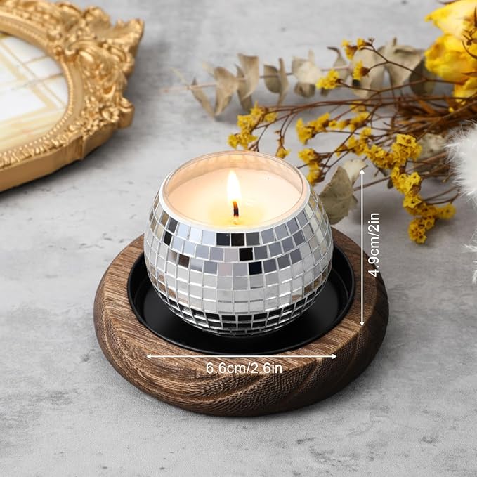 12 PCS Disco Ball Candle Holder, 6.6x4.9cm Disco Ball Party Decorations Multifunctional Discos Flower Vase for Wedding Centerpieces,Birthday,Office,Bedroom Decor