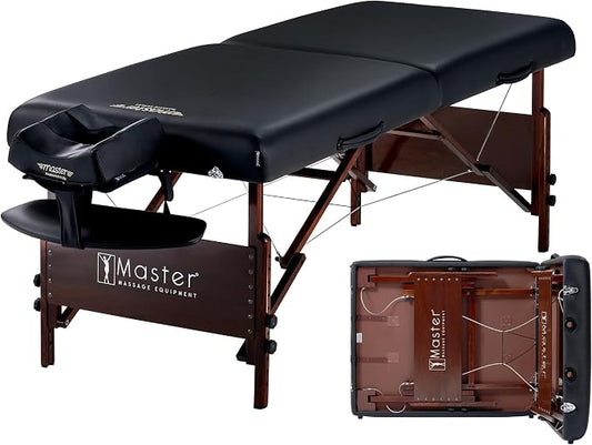 Master Massage 30" Del Ray Pro Portable Massage Table, Adjustable Height, 750 lbs Working Capacity – Professional Lash, Spa & Tattoo Bed