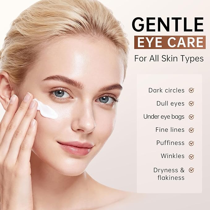 BOLI Kojic Acid Eye Cream, Salicylic acid Niacinamide Peptides for Puffy Bags Fine Lines Dark Circles, Under Eye Cream (1.05 oz)