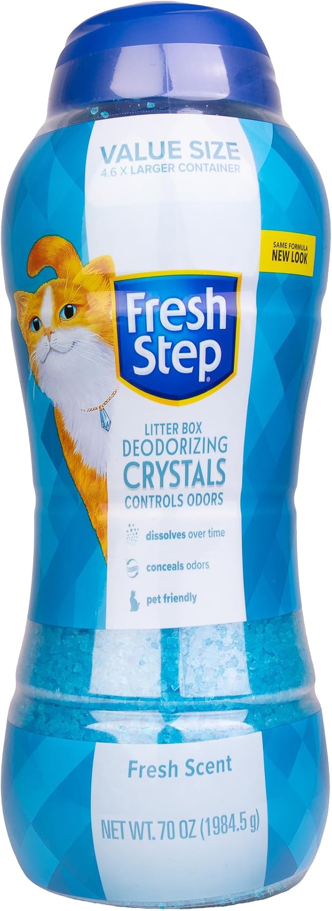 Fresh Step Cat Litter Crystals Deodorizer, Non Toxic Odor Neutralizing Crystals for Litter Boxes that Help Control Smells and Keep Home Areas Fresh, Fresh Scent, 70 Ounce | Non-toxic crystals neutralize odor at the source in any litter box, keeps home ...
