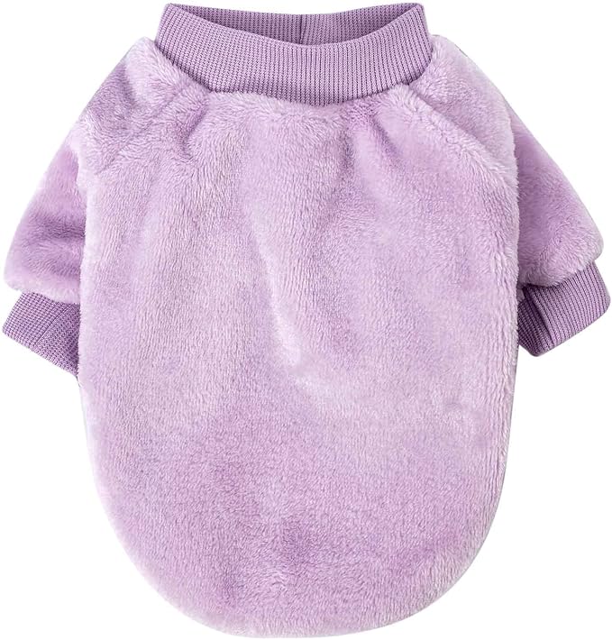 FabriCastle Dog Sweater, 2-Pack Dog Clothes, Soft and Warm Pet Jackets XXS XS for Small Dogs Girl & Cats, Winter Pet Apparel Costumes, Puppy Outfits (Pink,Light Purple, X-Small)
