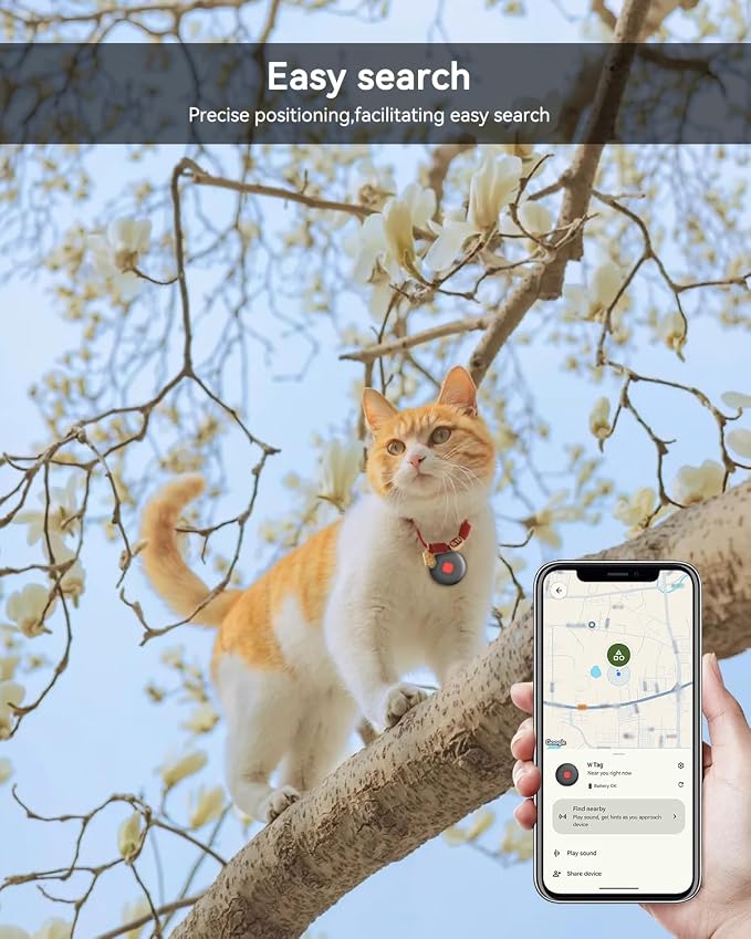 Dog Tracker Tag 2 Pack, Bluetooth Pet Tracker for Dogs with Collar Holder, Works with Apple Find My and Android Find Hub, Waterproof Anti-Lost Dog Tag Tracker for Collars