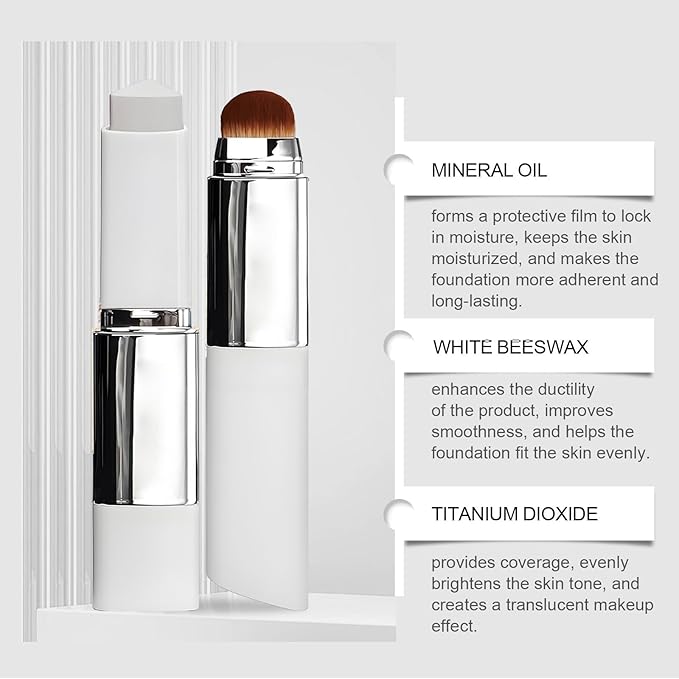 Sakesfor Foundation Stick Color Changing Makeup With Tone Matching Formula Lightweight Smooth Finish For Natural Everyday Look (Ivory white)