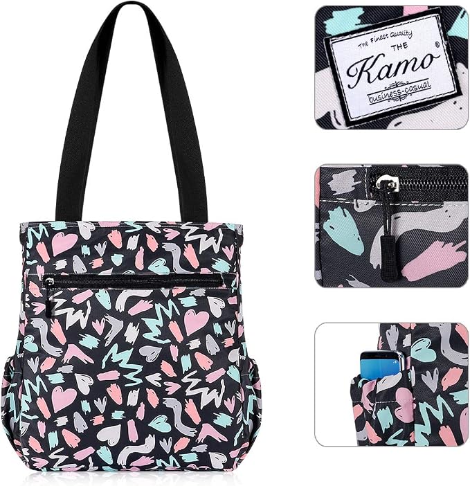 KAMO Floral Tote Bag - Waterproof Lightweight Handbags Travel Shoulder Bag for Hiking Yoga Gym Swimming Travel Beach