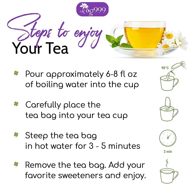 TOG999, Premium 120 Lavender Flower Tea Bags, 100% Natural & Pure. Loose Flower Lavender Herbal Tea. No Sugar, No Caffeine, No Gluten, Vegan.