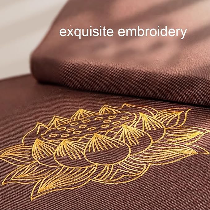Portable Foldable Meditation Cushion Mat Set with Washable Cotton Linen Cover, Larger Thick Yoga Mat Bolster Floor Pillows Seating for Adults Meditation Accessories purple-80cm