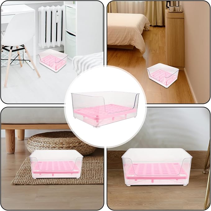 Pet Litter Box High Side Cat Toilet Acrylic Medium Size Anti-Splash Puppy Kitten Litter Pan for Indoor Housebreaking