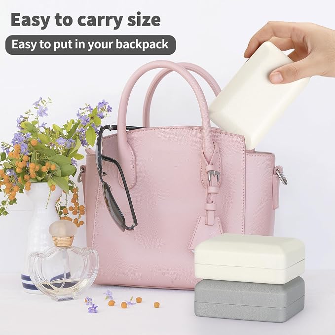 KUKUVR Velet Jewelry Ring Storage Box | Travel Jewelry Case with 3 Slot Ring Display Organizer