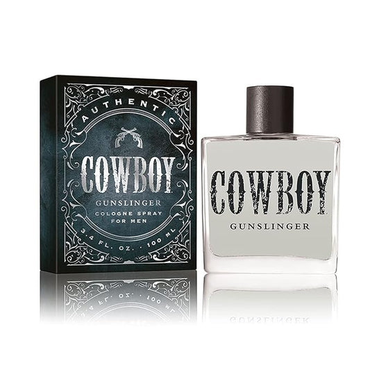 Tru Western Cowboy Gunslinger Men’s Cologne Spray, Bergamot, Huckleberry, Sage, Leather & Tobacco Notes, Bold Western Scent for Men, 3.4 fl oz (100 ml)