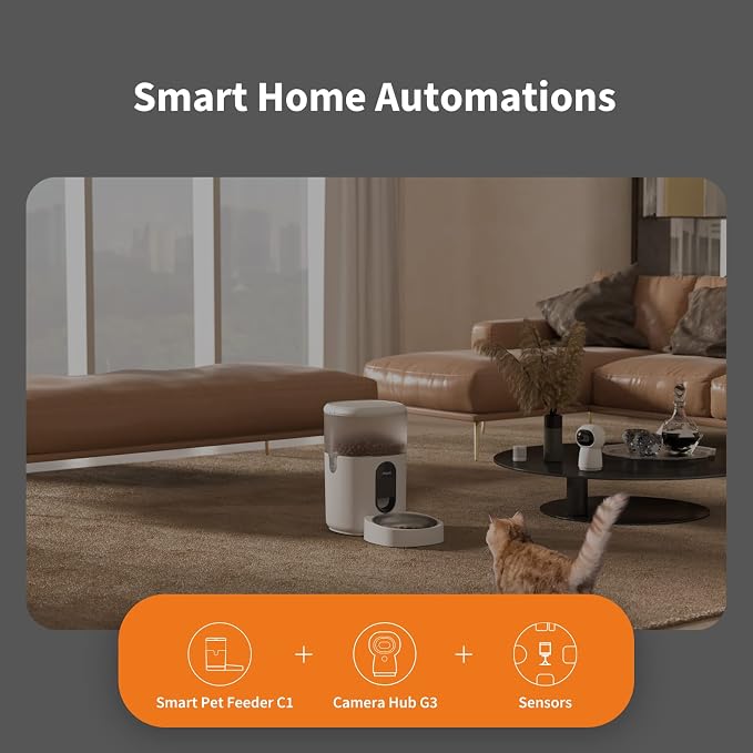 Aqara Smart Pet Feeder C1, Auto Cat Food Dispenser with APP Control | REQUIRES AQARA Zigbee3.0 HUB, Automatic Feeder for Cats Dogs, Can be Controlled by Google Alexa Siri, Work with SmartThings