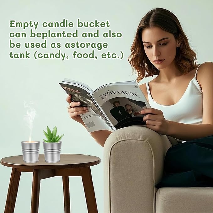 Citronella Candles Outdoor, 8 Pack Soy Wax Candles for Patio & Camping | Portable metal tins, cotton wick, clean burning, ideal for backyard and garden