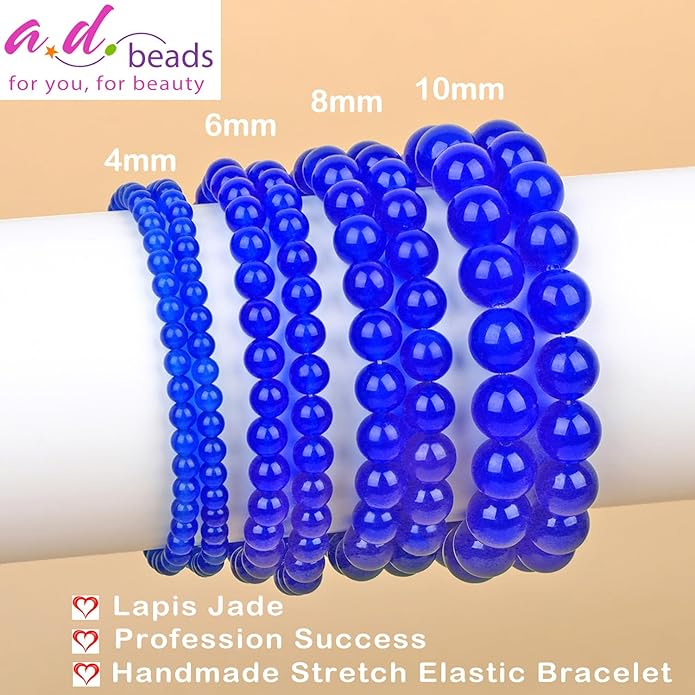 AD Beads Handmade Gemstone Stretch Elastic Bracelet Crystal Healing Reiki Nature's Beauty and Spiritual Essence Unisex