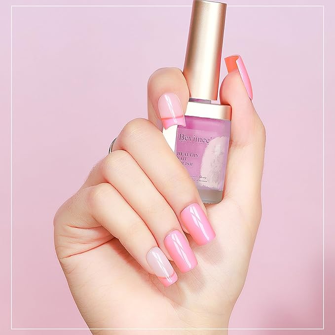 Nail Polish Light Pink Quick Dry Nail Lacquer Sheer Color, Regular Barbie Pink Fast Dry Fingernail Polish Bulk Non Gel Long-Lasting DIY Salon Gift for Women