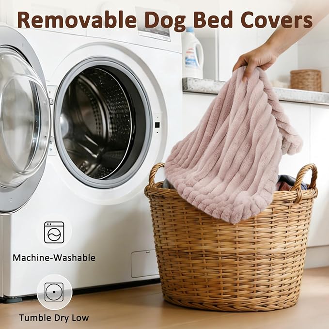 XL Dog Bed, Flat Pet Beds with Removable Washable Cover, Pet Mat Cute Dog Crate Bed Thick Shredded Chopped Crate Foam & Anti Slip Bottom for Indoor