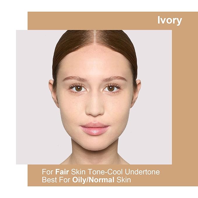 FV Matte Waterproof Foundation-Longwear Transfer-Proof, with Medium to Full Coverage, Oil-control & Lightweight, Liquid Foundation Makeup for Normal/Oily skin, 30g, Ivory